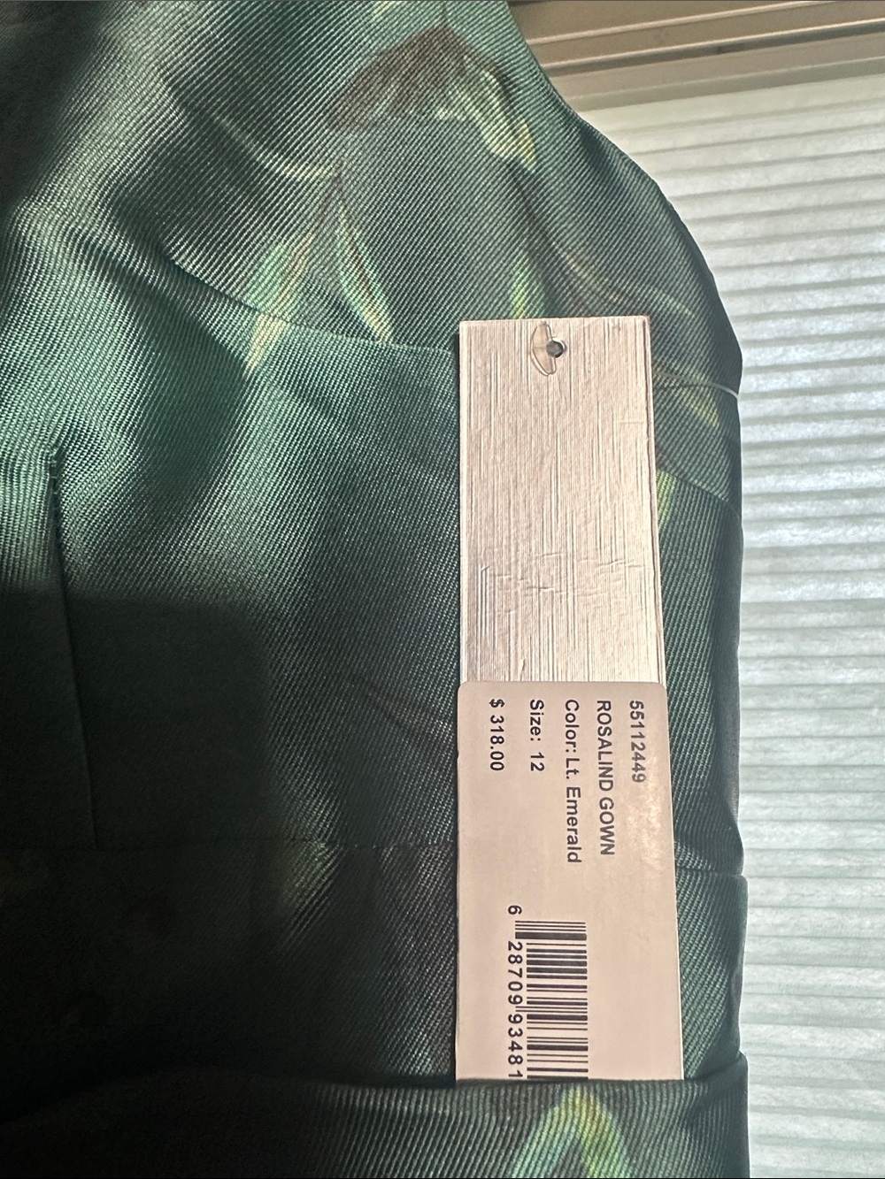 Kay Unger Rosalind Gown, Light Emerald, flowers. Beautiful! - Picture 2 of 3
